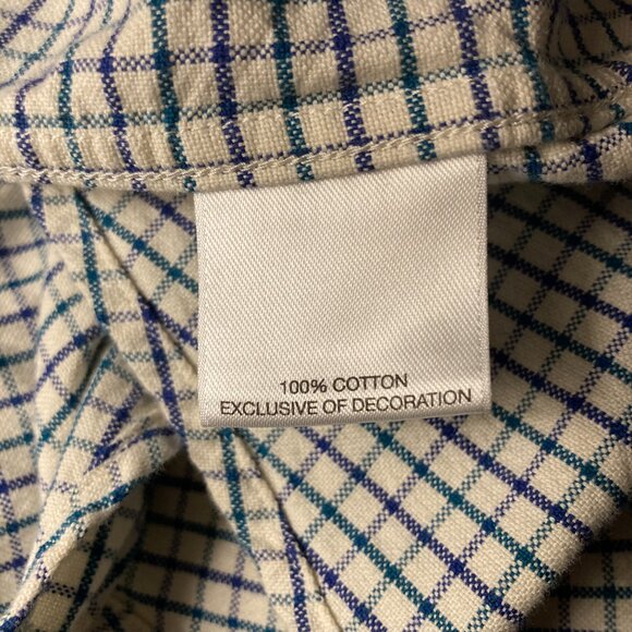 Vintage Cremieux - Size L - White with Subtle Blue / Purple plaid - Picture 9 of 9
